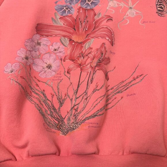 Vintage Harlequin Nature Flowers Art Crewneck M - Picture 3 of 5